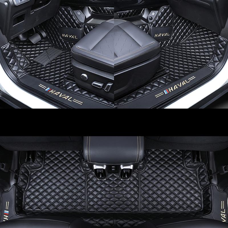 For GWM Haval Dargo 2022 2021 Car Floor Mats Double Layer PU Leather Foot Pad Interior Floorliner Auto Accessories For LHD