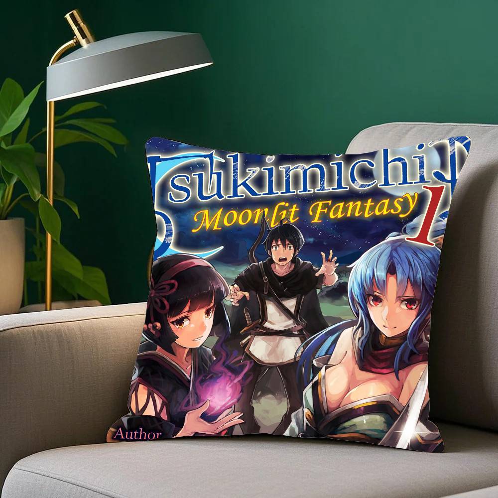 ANIME T-Tsukimichi Moonlit Fantasy Pillow Case Home Decor Throw For Sofa Bed Car Room Decor Gift Idea