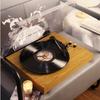 Retro Vinyl Record Player LP Turntable Portable Record Player Vintage Gramophone 3 Speed BT5.0 Wireless Speakers Line