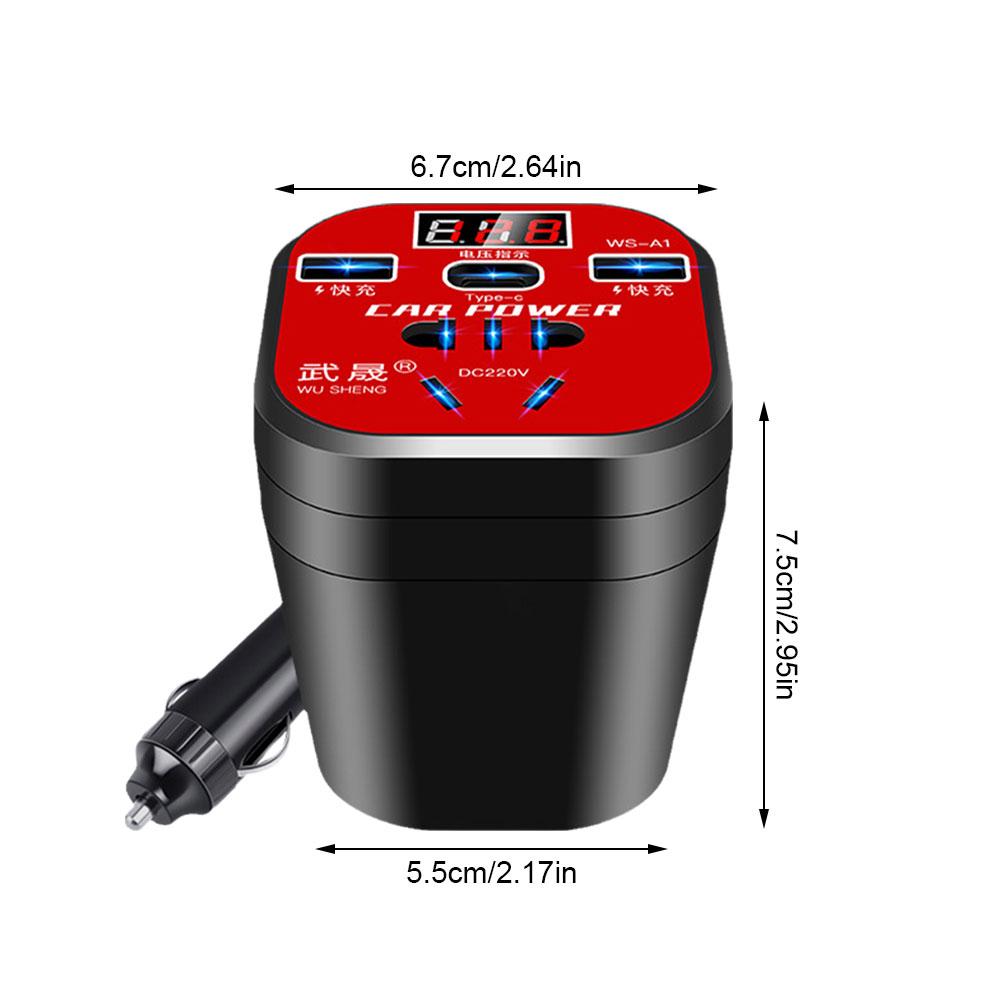 Car Power Inverter 24V 12v 220v 120W Led Display 3 USB Ports + Cigarette Lighter QC3.0 Inversor 12 V 220 V Fonte Automotiva