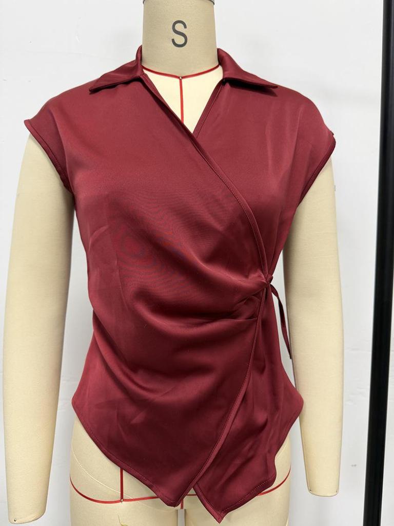 Damen Satinhemd Winter 2025: Europäisches & Amerikanisches Schnür-Elegantes Professionelles Oberteil