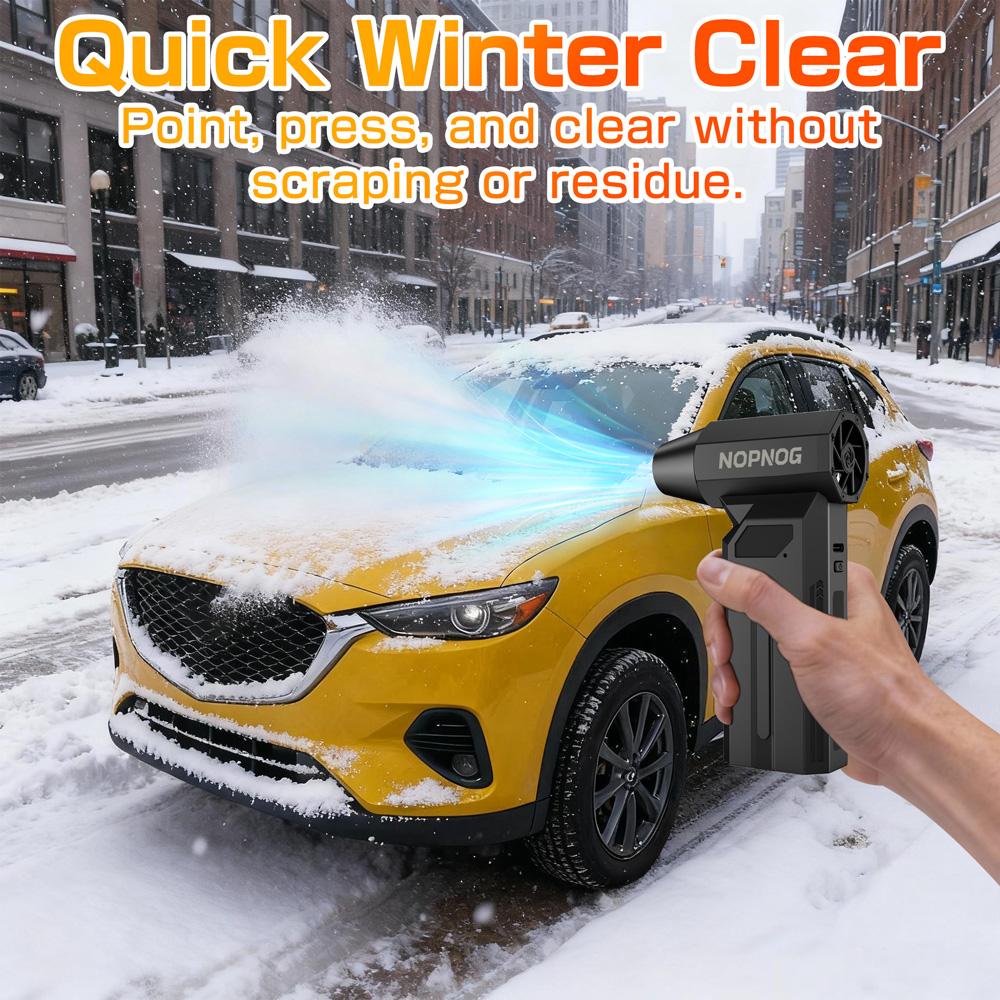 Wireless 140000RPM LED Light with Multiple Outlet Nozzles 4-speed Adjustable Car Snow Removal, Portable Strong Blowing Electric Turbojet Fan