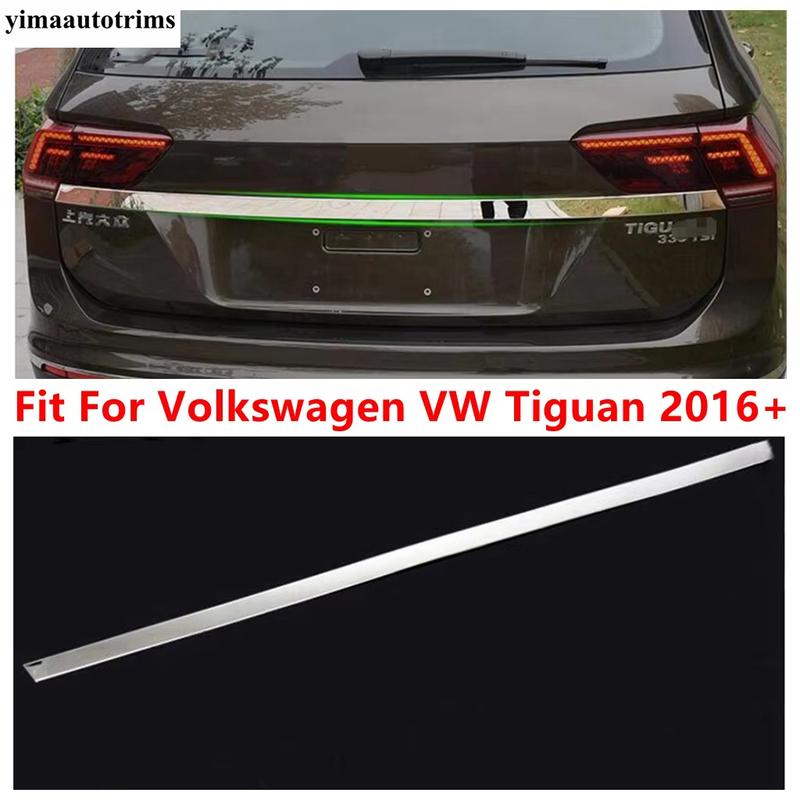 Rear Trunk Tail Gate Door Strip Decoration Cover Trim Stainless Steel Accessories Exterior For Volkswagen VW Tiguan 2016 -