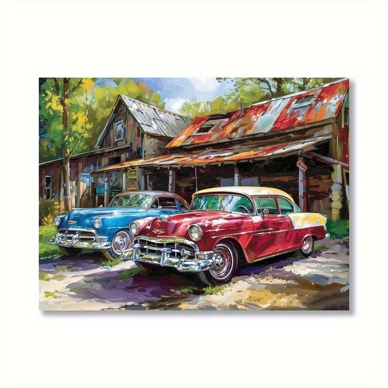 Avant-Garde Automotive Metal Art Painting for Garage Decor