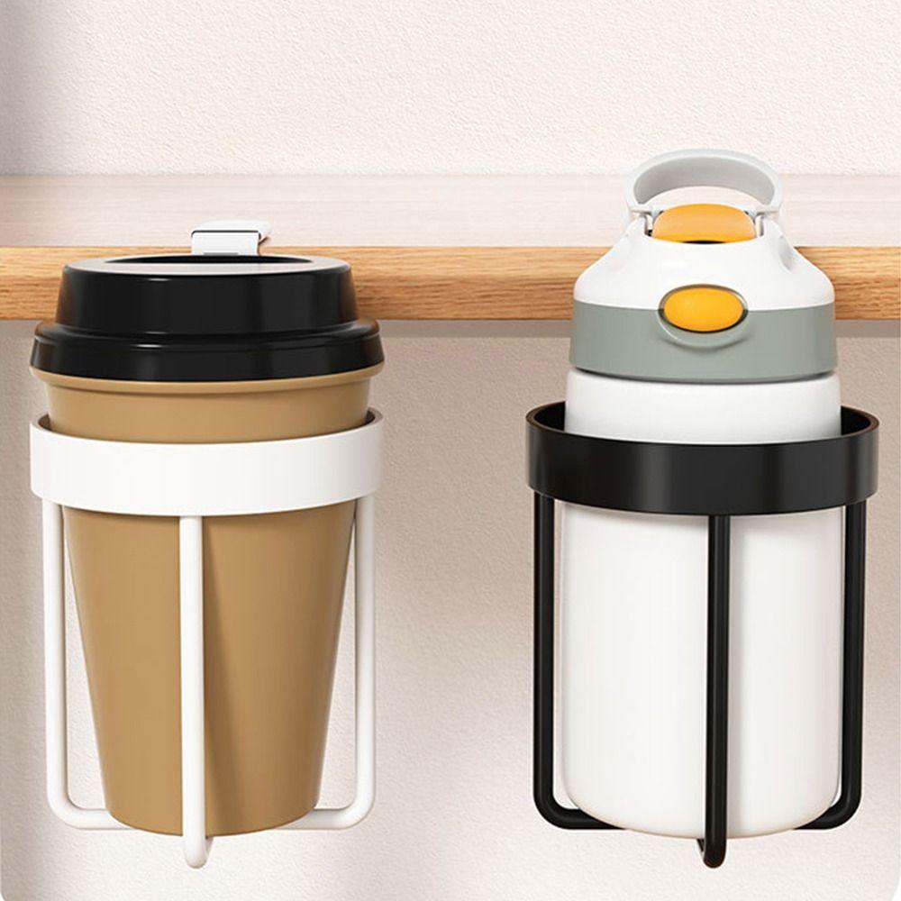 Metal Desktop Mug Rack 2 In 1 Cup Hanging Storage Holder Space Saving Clip-on Cup Holder  Desk