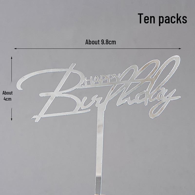 50 Stück Goldene Acryl-Kuchenstecker - Geburtstag, Festival, Muttertagsfeier