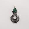 Green Onyx Gemstone 925 Sterling Silver Women Jewelry Partywear Chain Pendant 1.8" For Wife CP-45-19