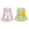 Haustier Kleid Bowknot Dekor Dress-up Pullover hohe Elastizität atmungsaktiv Zitrone Druck ärmellose Welpen
