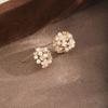 Elegant Floral Pearl Stud Earrings Women Post Lightweight Fashion Jewelry Office Daily Wear