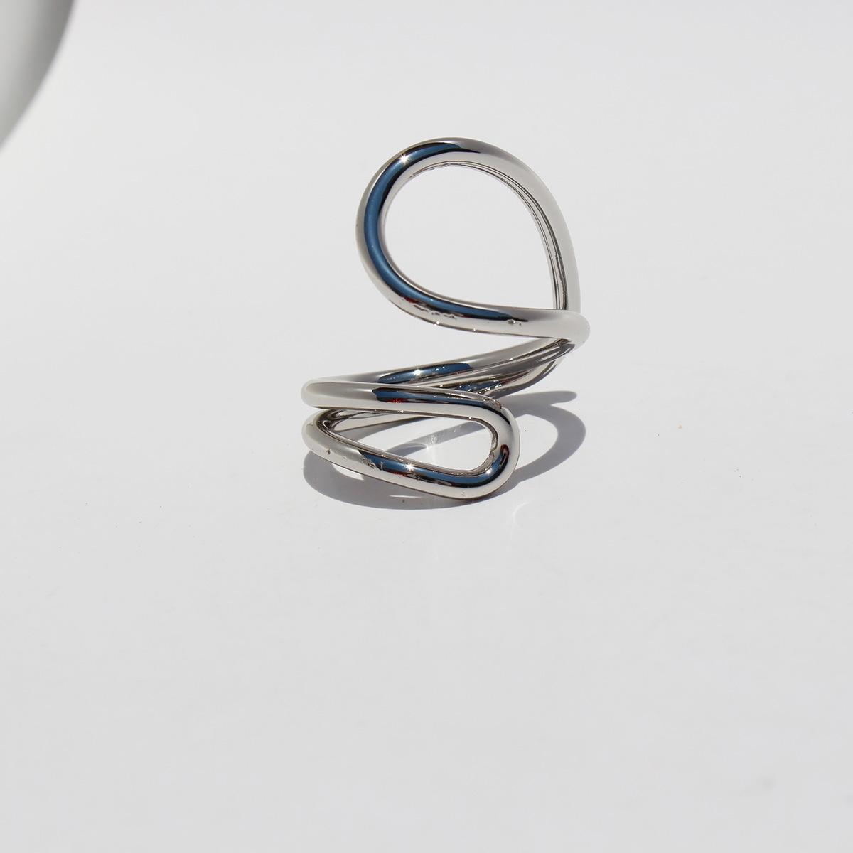 

Кольцо Craftman Handmade Geometric Line Wind Ring Niche Tide Metal Wind Exaggerated Ring Jewelry 388 adjustable opening белого золота