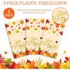 3Pcs Fall Thanksgiving Disposable Tablecloths Give Thanks Autumn Maple Leaves Waterproof Table Covers for Home Dinner Fall Harvest Thanksgiving Party