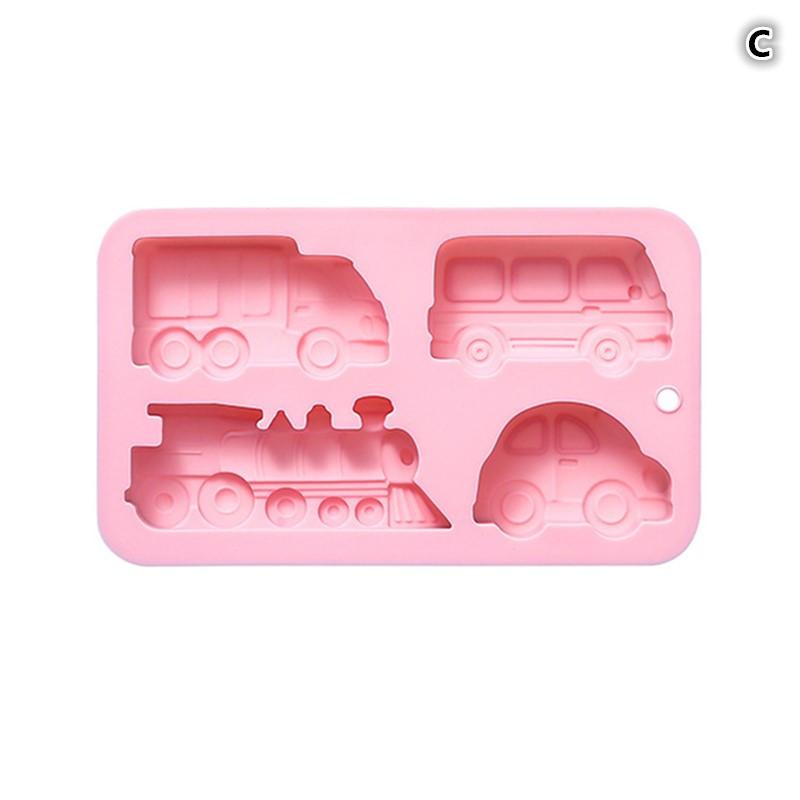 4/6/8 Kavitäten Auto Zug Silikonform Fahrzeuge Buntstiftherstellung Zubehör Pudding Gelee Kuchen Schokoladenform Küchen Backwerkzeuge&