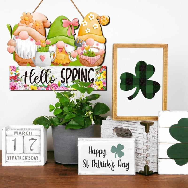 Decorative Spring Wood Decors Sign Hello Spring Wood Hangings Sign Unique Door Hangings, Home & Offices Decorations