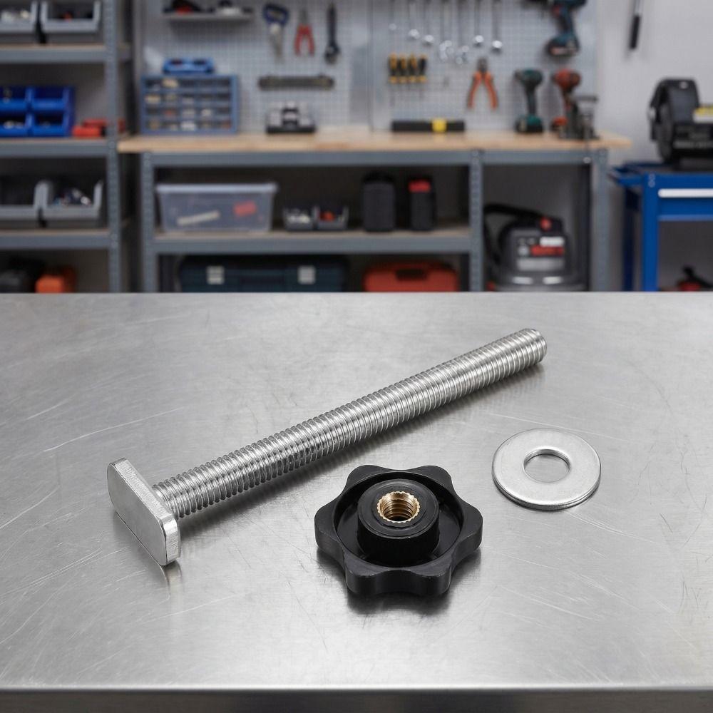 M8x100mm T-Slot Slider Heavy Duty Screw Fixture Router Chute Rail Plum Star Knob T-Track Screw Woodworking T-Slot Bolts