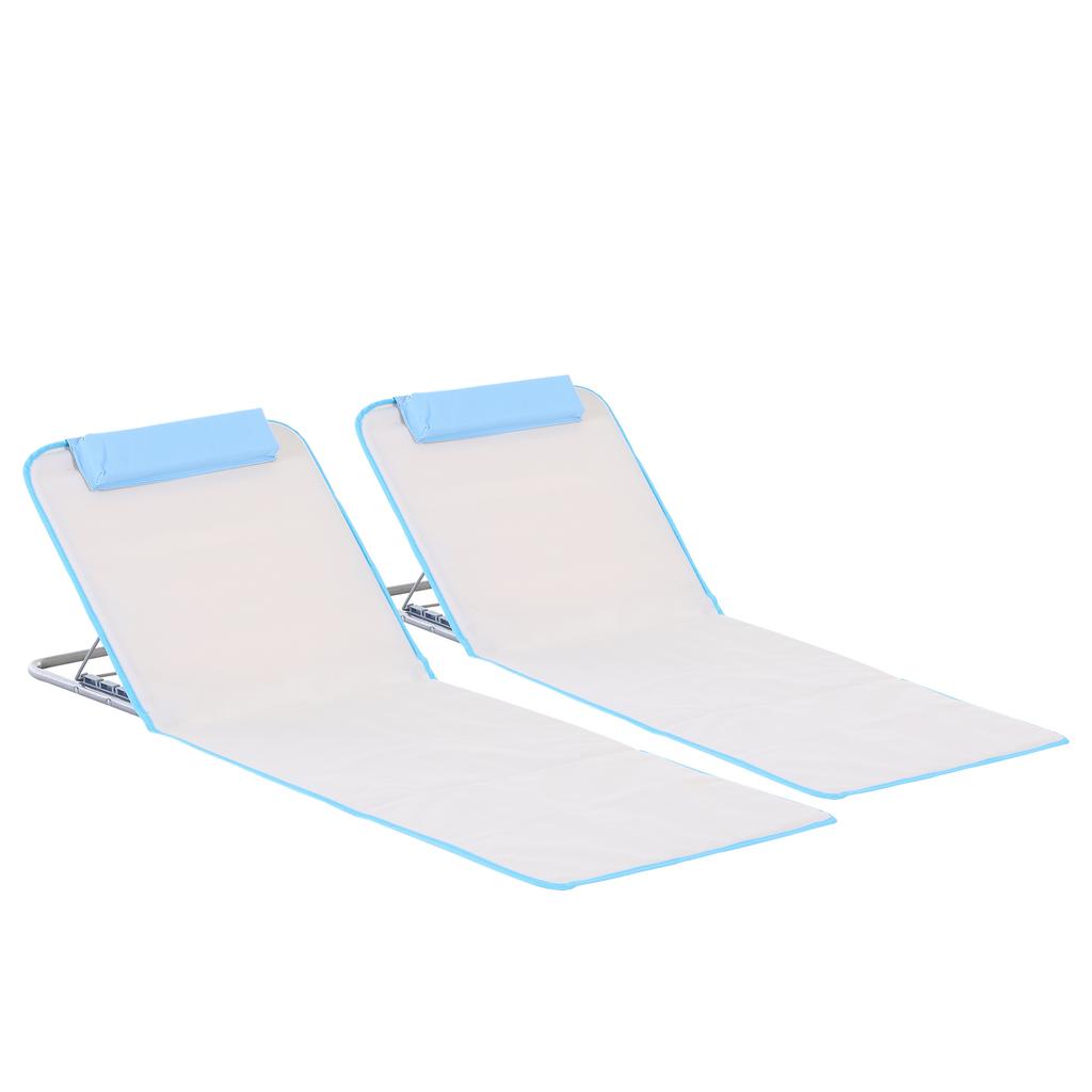 Beach Lounger, Sun Lounger, Garden Lounger, Foldable, Adjustable Backrest, Side Pocket, 48 Cm X 134 Cm X 33-43 Cm, Beige