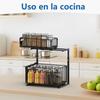 2-level sliding drawer under sink, adjustable kitchen storage rack, removable cabinet organizer, spice jar storage rack