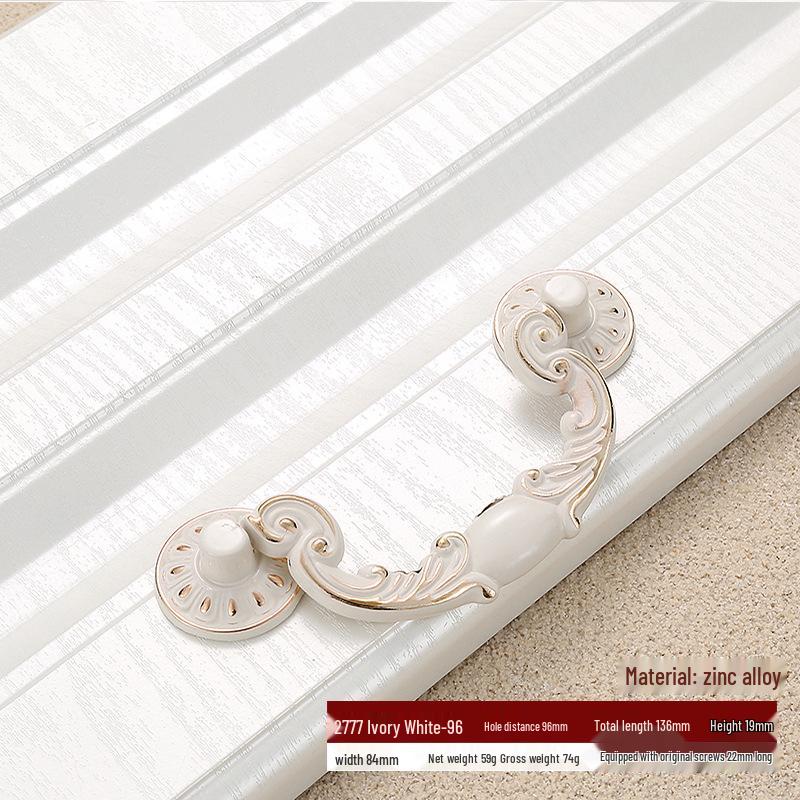 Ivory White Zinc Alloy Minimalist Round Pull Handle for Cabinets and Drawers