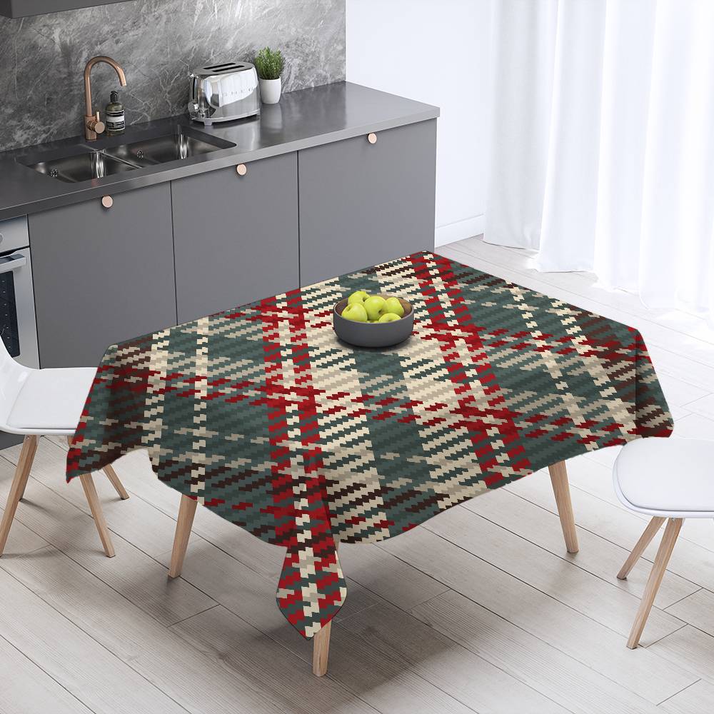 Tartan Print Tablecloth - Cute Design For Home Kitchens, Dining Rooms & Patios