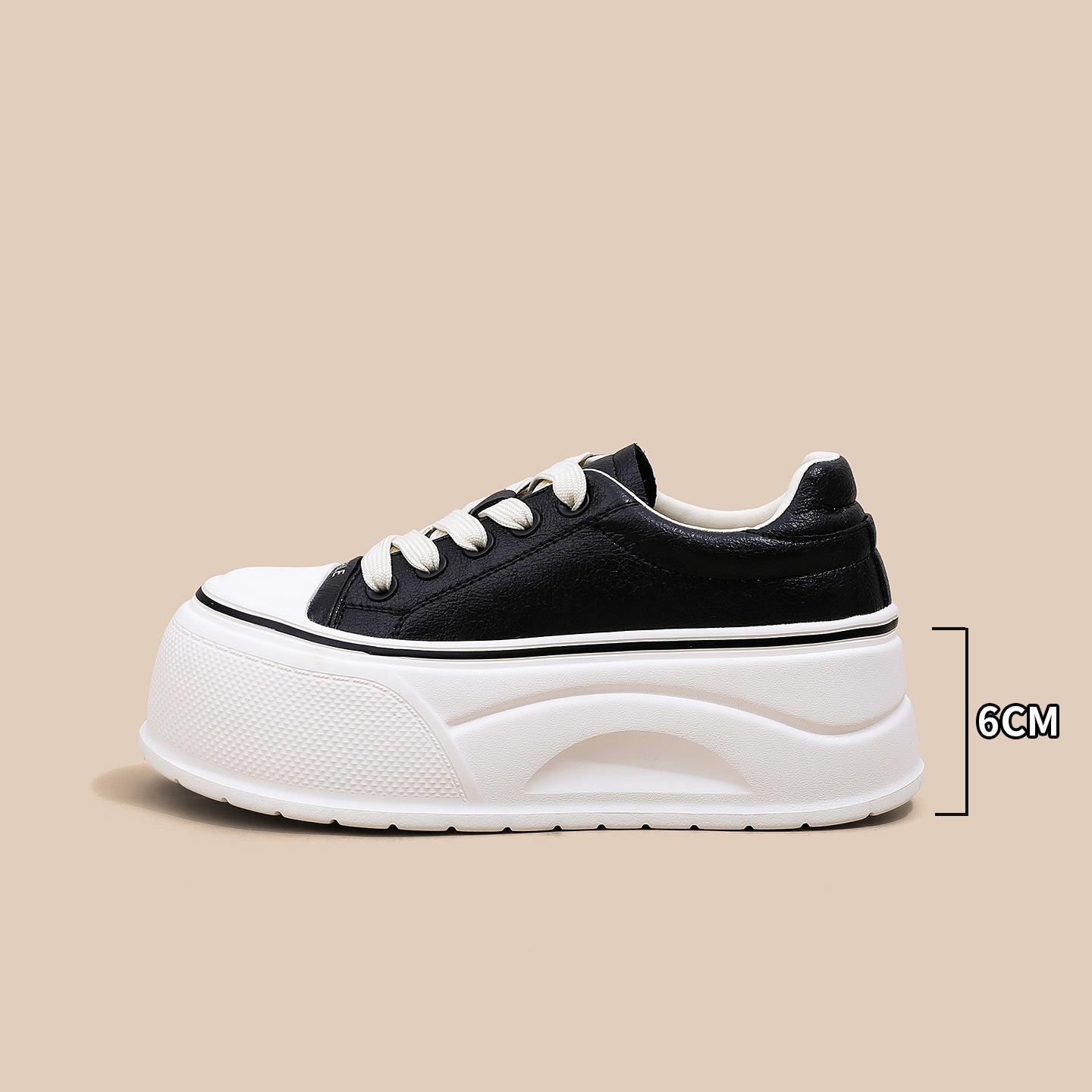 

thick-soled leather breathable little white shoes women s 2025 autumn new casual lightweight board shoes soft-soled outdoor sports women s shoes 40 чёрный