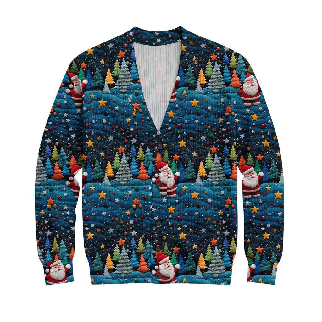 Herre Cardigan med lange ermer i ribbestrikk