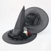 Black Skull Wizard Cap Skeleton Hand Witch Hat Portable Halloween Witch Hats  Accessories
