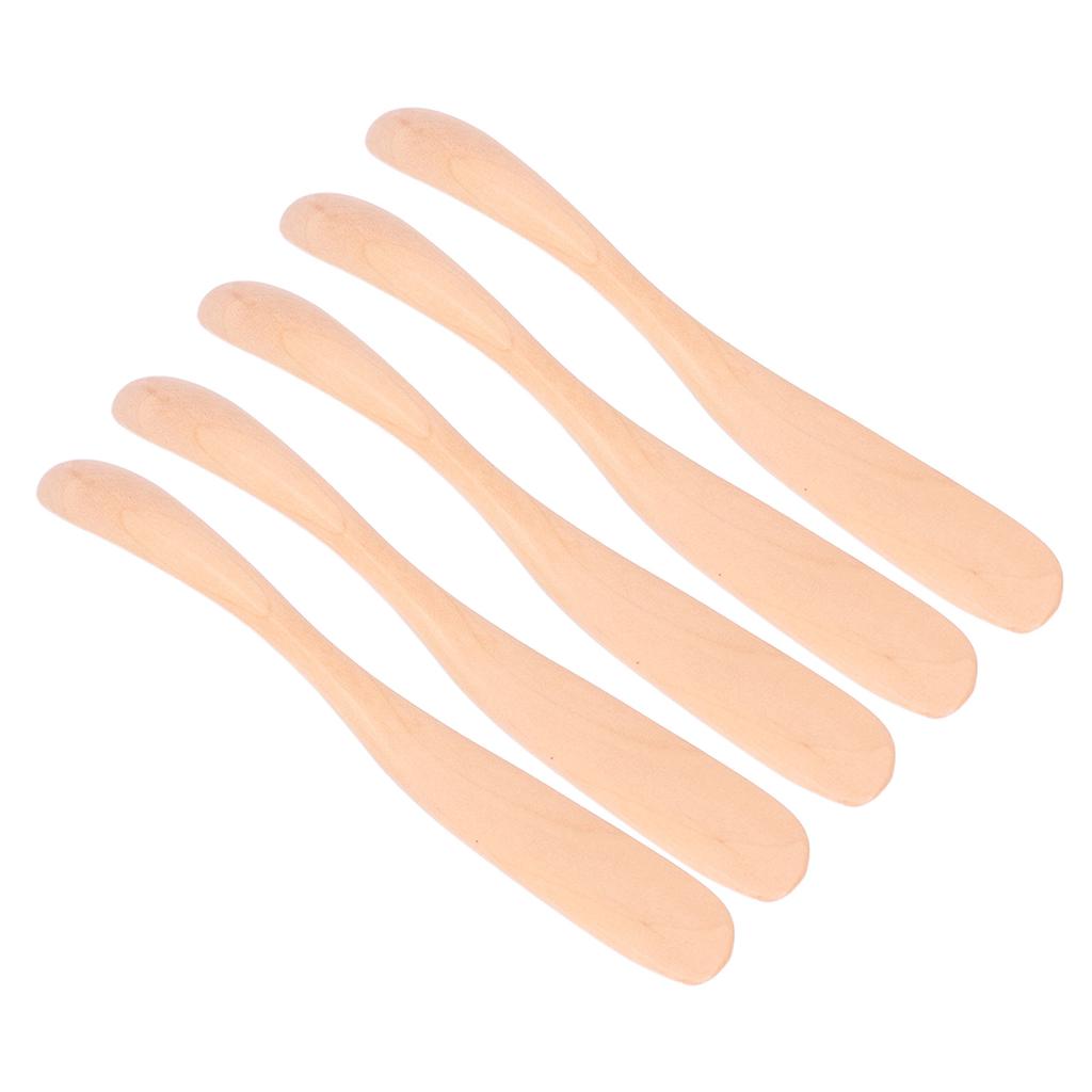 5PCS Wooden Butter Knife Jam Cheese Spreader Tableware for Japanese Style for Bread Facial
