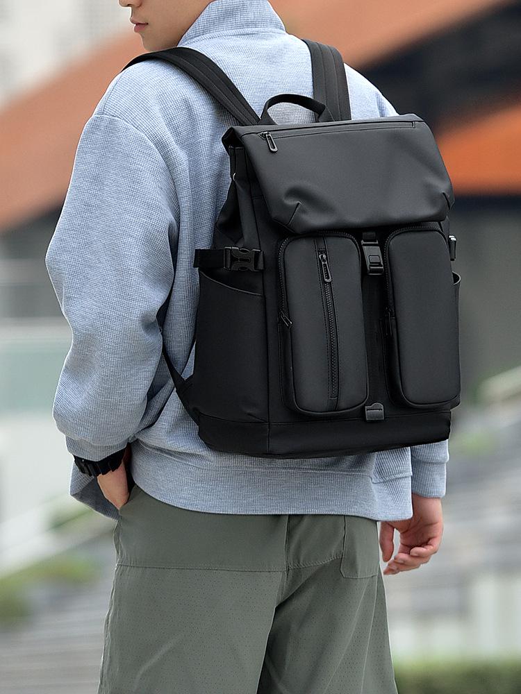 Men's Water-Resistant Casual Backpack - Large Capacity, Double Pocket, Multifunctional, Lightweight Fashion Laptop Bag