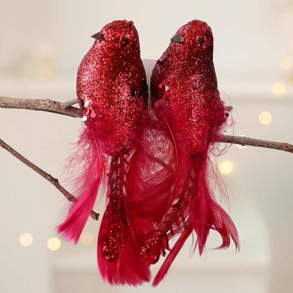 Realistic Christmas Tree Pendants White Doves Artificial Foam Birds  Party Decoration