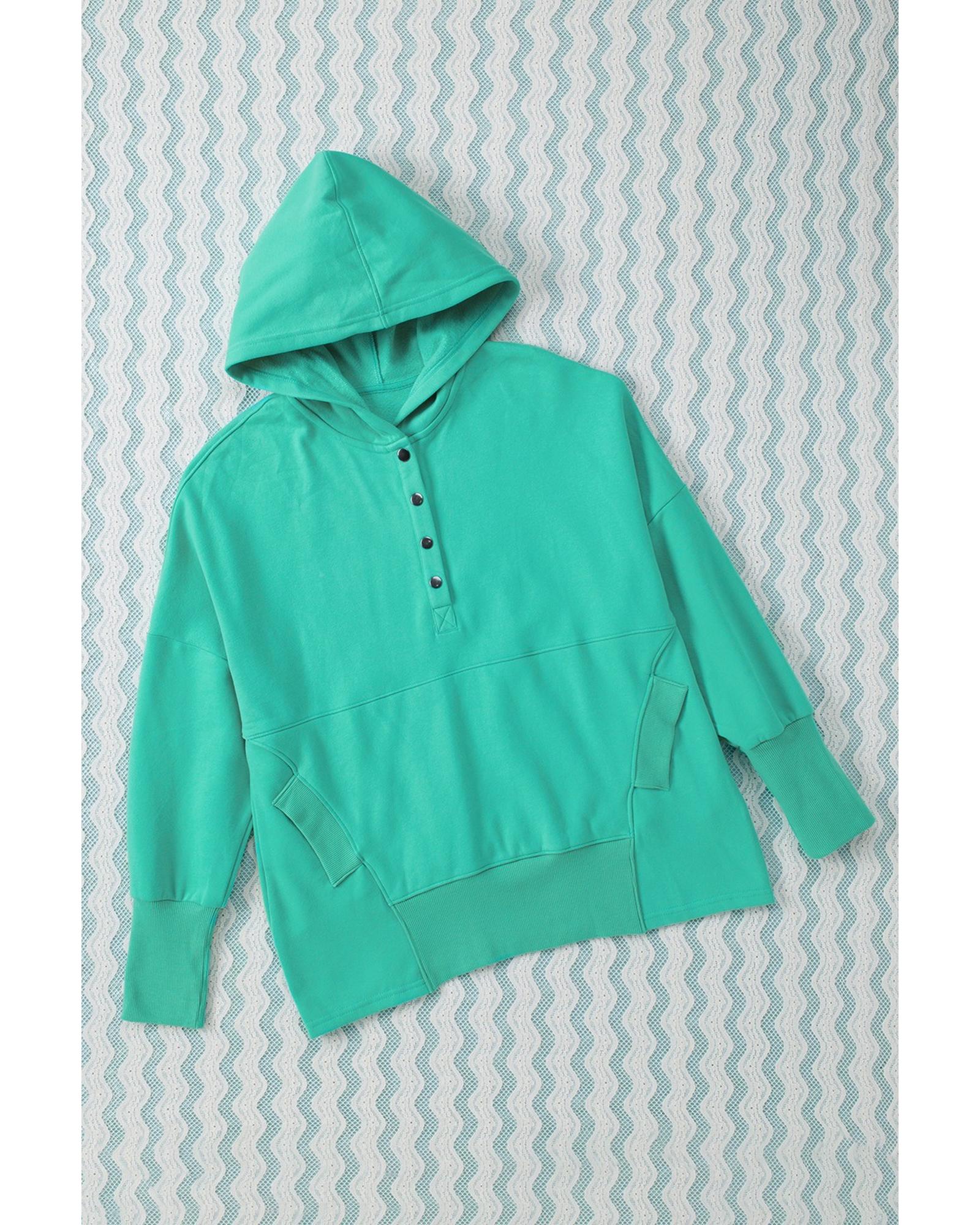 

Azura Exchange Batwing Sleeve Pocketed Henley Hoodie S небо синє кольору