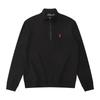 2025 Herren Halb-Zip Ripp-Baumwoll-Sweatshirt mit gesticktem Pony-Logo