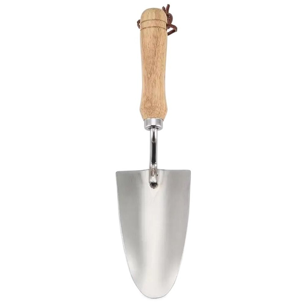 Stainless Steel Garden Shovel Rake Shovel with Wooden Handle Rustproof L-shaped Weeding Sickle Handheld Crevice Weeding Tool