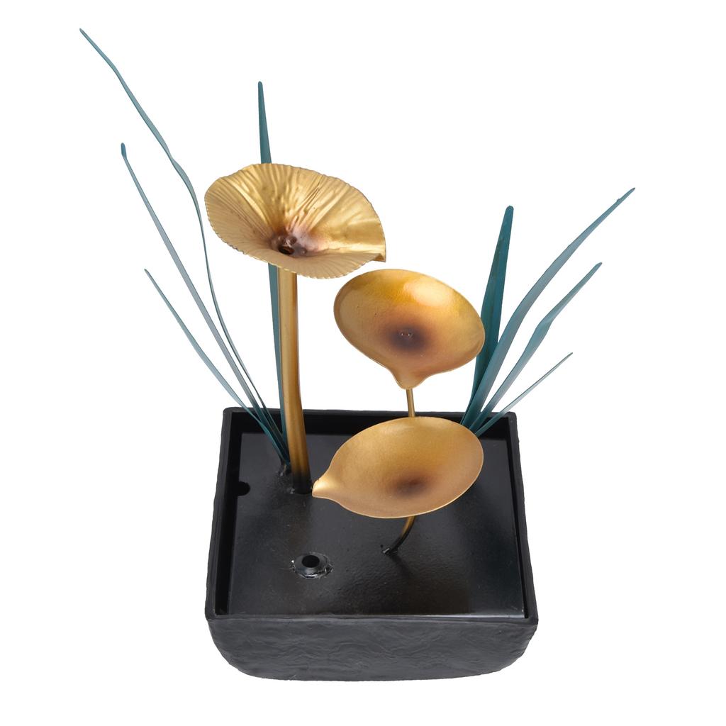 Tabletop Fountain LED Lights No Noise Compact Lightweight Classic Indoor Waterfall for Decorating