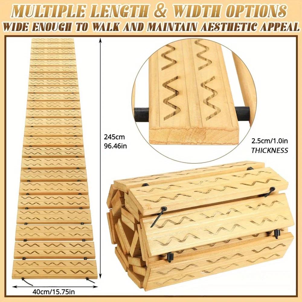 

Деревянный коврик для пола, Садовая декоративная дорожка, Деревянный проход для пола во дворе, Садовая дорожка на открытом воздухе, Проход для пола на вечеринке/свадьбе
