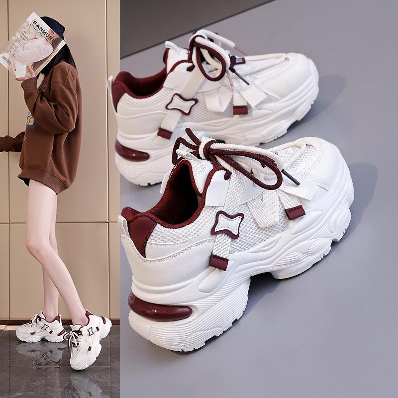 ins Korean version mesh dad shoes women's 2025 spring new breathable female student sports shoes heightening casual shoes G26