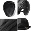 Winter Middle-Aged and Elderly PU Forward Cap Outdoor Velvet Warm Ear Protection Cap Old Head Cap