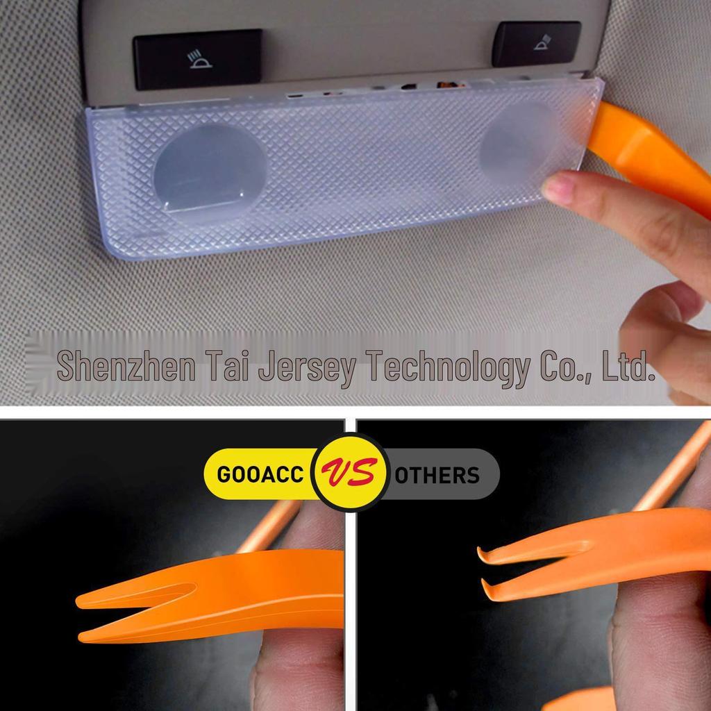 Car Audio & Door Panel Pry Tool Set: 6-inch Trim Clip Removal, 5-Piece Plastic Pry Bar Kit