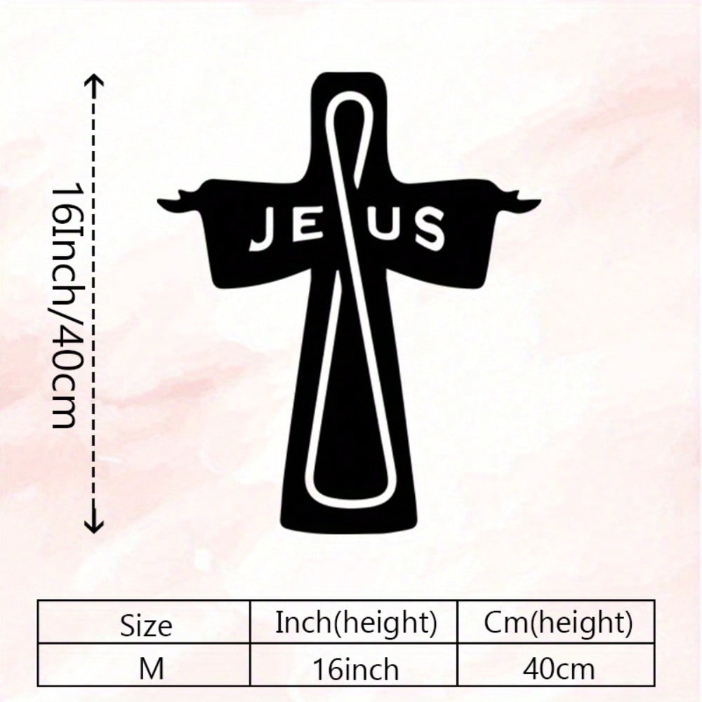 Modern Metal Cross Wall Art Sculpture Vintage Jesus Figure Christian Home Church Easter Gift Indoor Decor