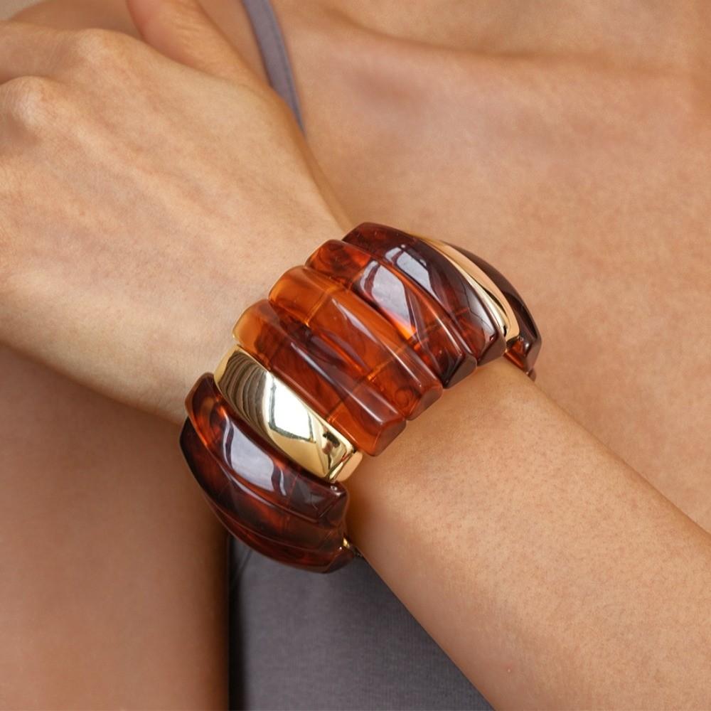 Geometric Exaggerated Bracelet Wide Retro Hand Ring Simple Wide Chunky Bangles  Summer
