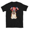 American Top Hat Dog July 4th of July USA US Flag T-Shirt