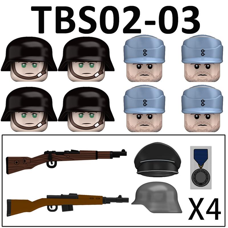 Non-Toxic Military Ww2 German Soldiers Figures Building Blocks Camouflage Army Infantry Officer Hat Helmet Weapons Bricks Toys For Kids