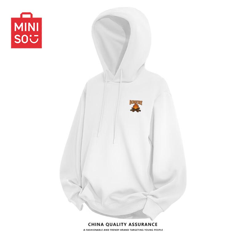 MINISO Men's Oversized Hooded Long-Sleeve Pullover Sweatshirt