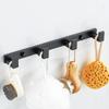Porte-manteau mural noir, crochets pour vêtements suspendus, porte-serviettes, crochet pour Robe de salle de bain, accessoires de cuisine robustes