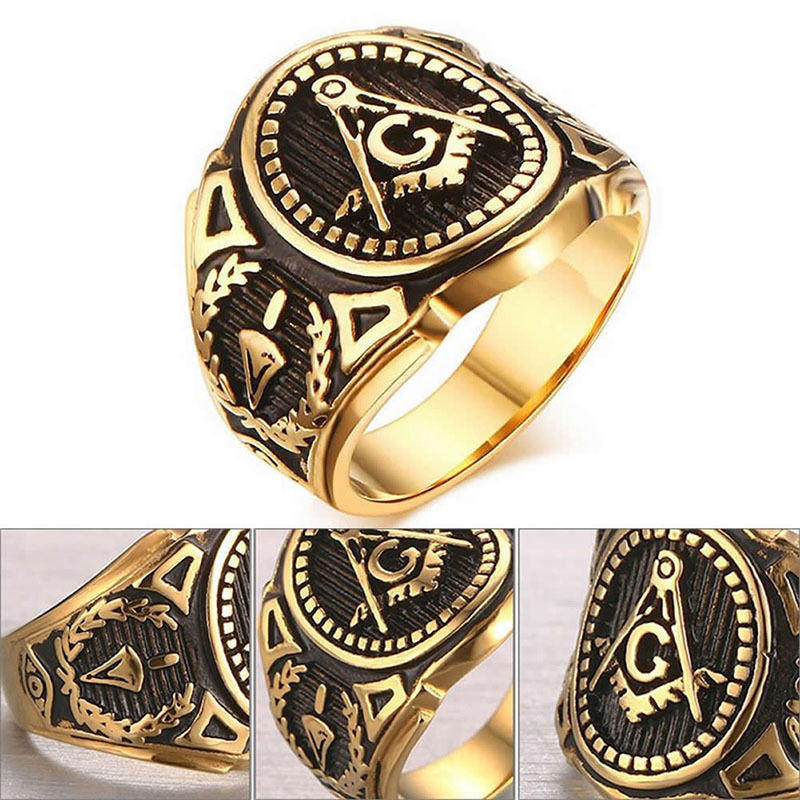 Anello da Uomo Color Oro con Lettera Moda Elegante Semplice Stile Trendy per Uso Quotidiano da Uomo