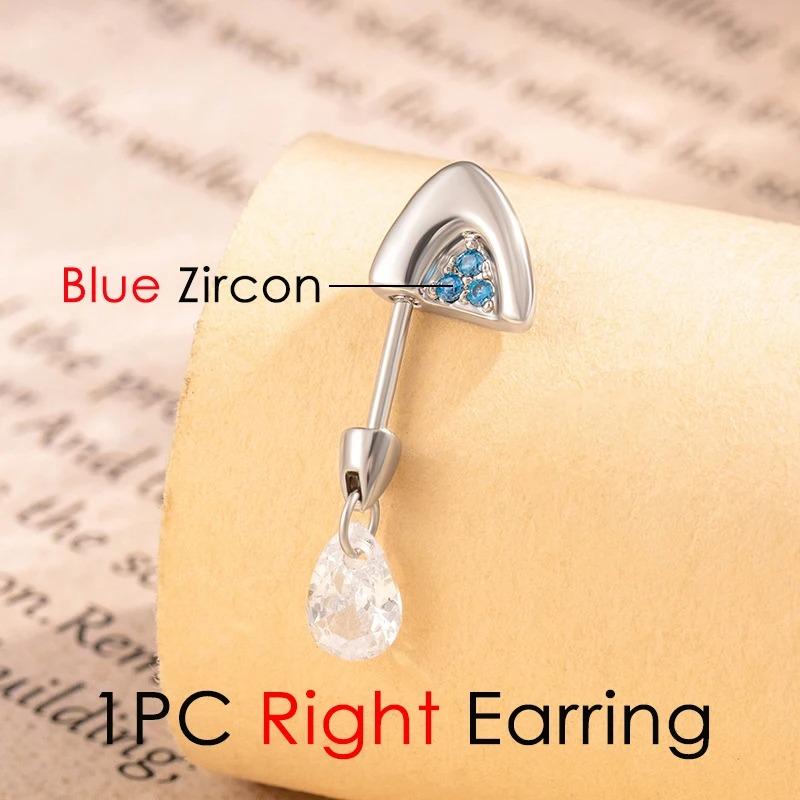 2025 Trendiger schwebender Helix-Ohrring in Katzenohrform Titanstahl Wassertropfen Zirkon Tragus-Stecker Körper Knorpel Zirkon