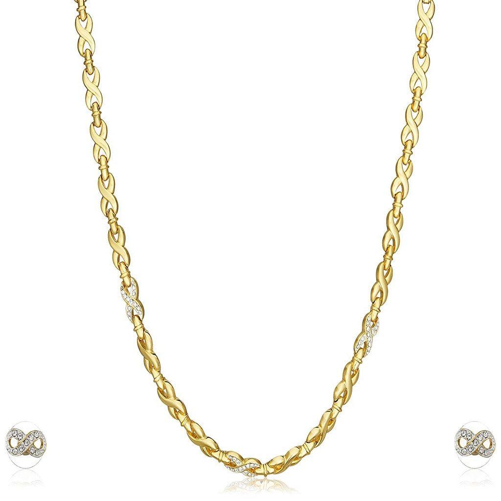 Set Colier Infinit din Aur de 24K Estele cu Colier de Cristal Austriac pentru Femei
