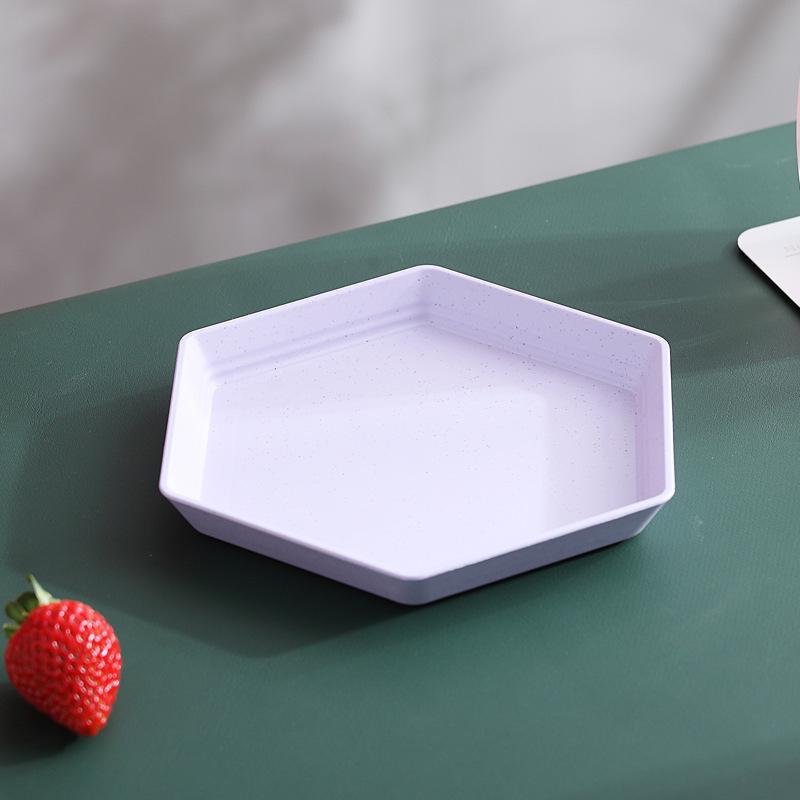 Elegant Gold-Edged Plastic Fruit Plate - Stylish Square Bone Dish for High-End Living Room Decor