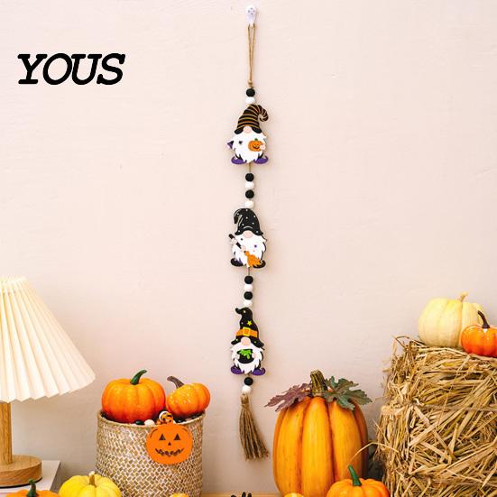 Dessert Table Edge Ornament Halloween Beaded Hanging Sign, Witch Pumpkin Bat Pendant Garland for Resin Witches Pumpkins Bats Decor Door, Spooky