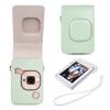 HIYQIN Case for Fujifilm Instax Mini LiPLAY, Protective Bag for Instax Mini LiPLAY, with Shoulder Strap and Mini Photo Storage Box, PU Leather (Green)
