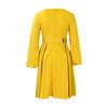 Plus Size Spring and Autumn Women's Dress Long Sleeve Elegant Temperament Round Neck Swing Dress with Belt