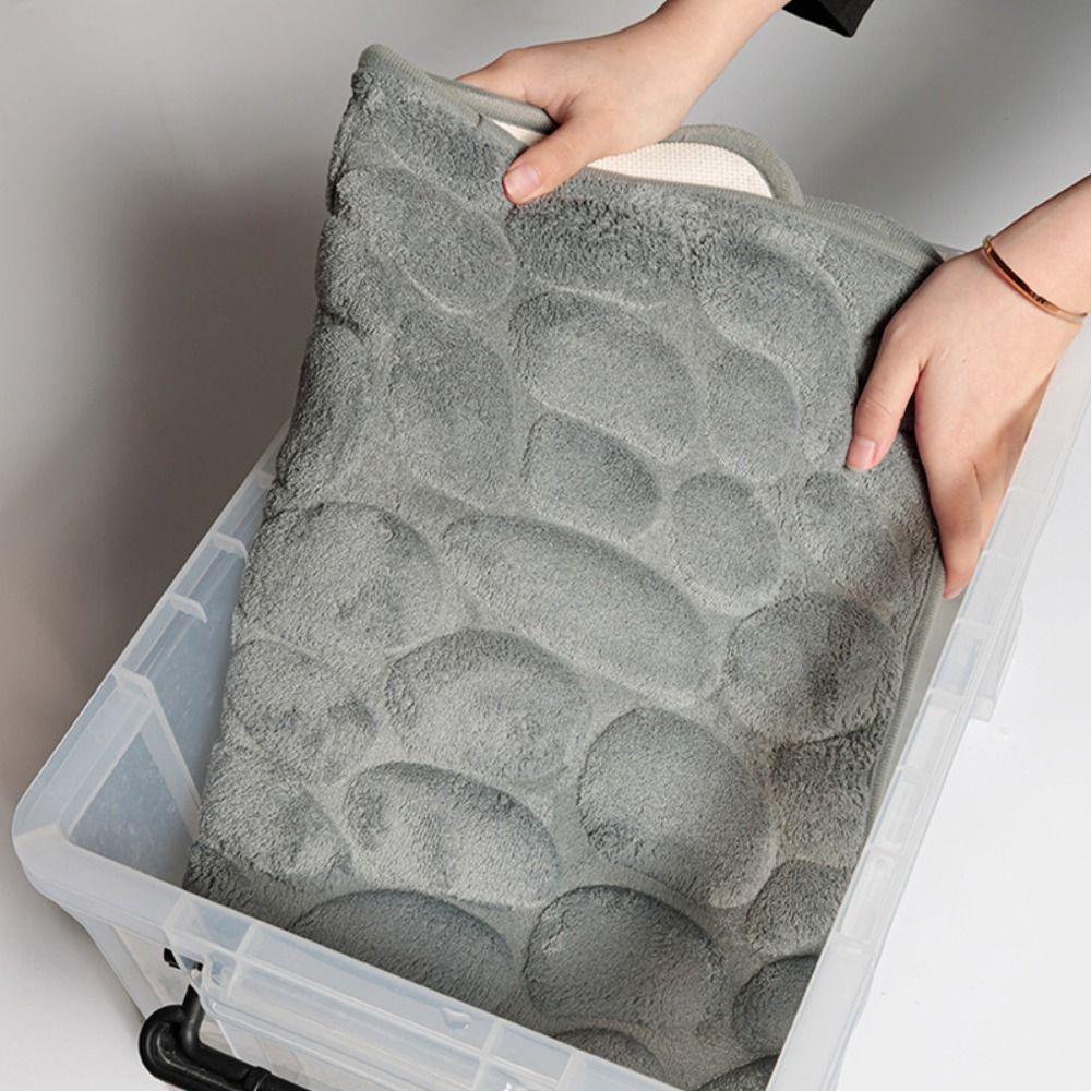 Thickened Bathroom Floor Mat Cobblestone Shower Doormat Practical Bath Mat